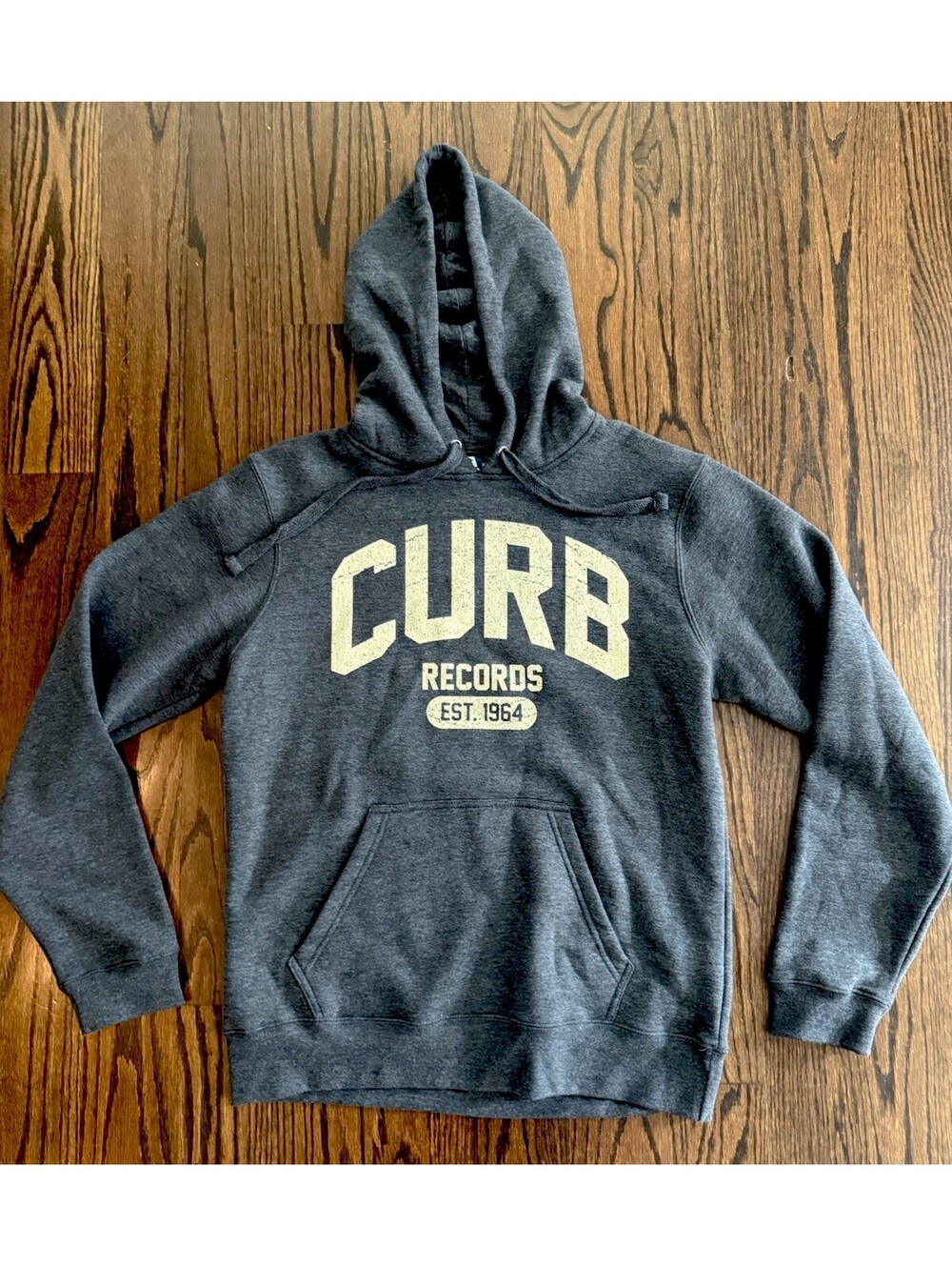 Curb Records Est 1964 Hoodie Mens L Gray Nashville Music Label J America